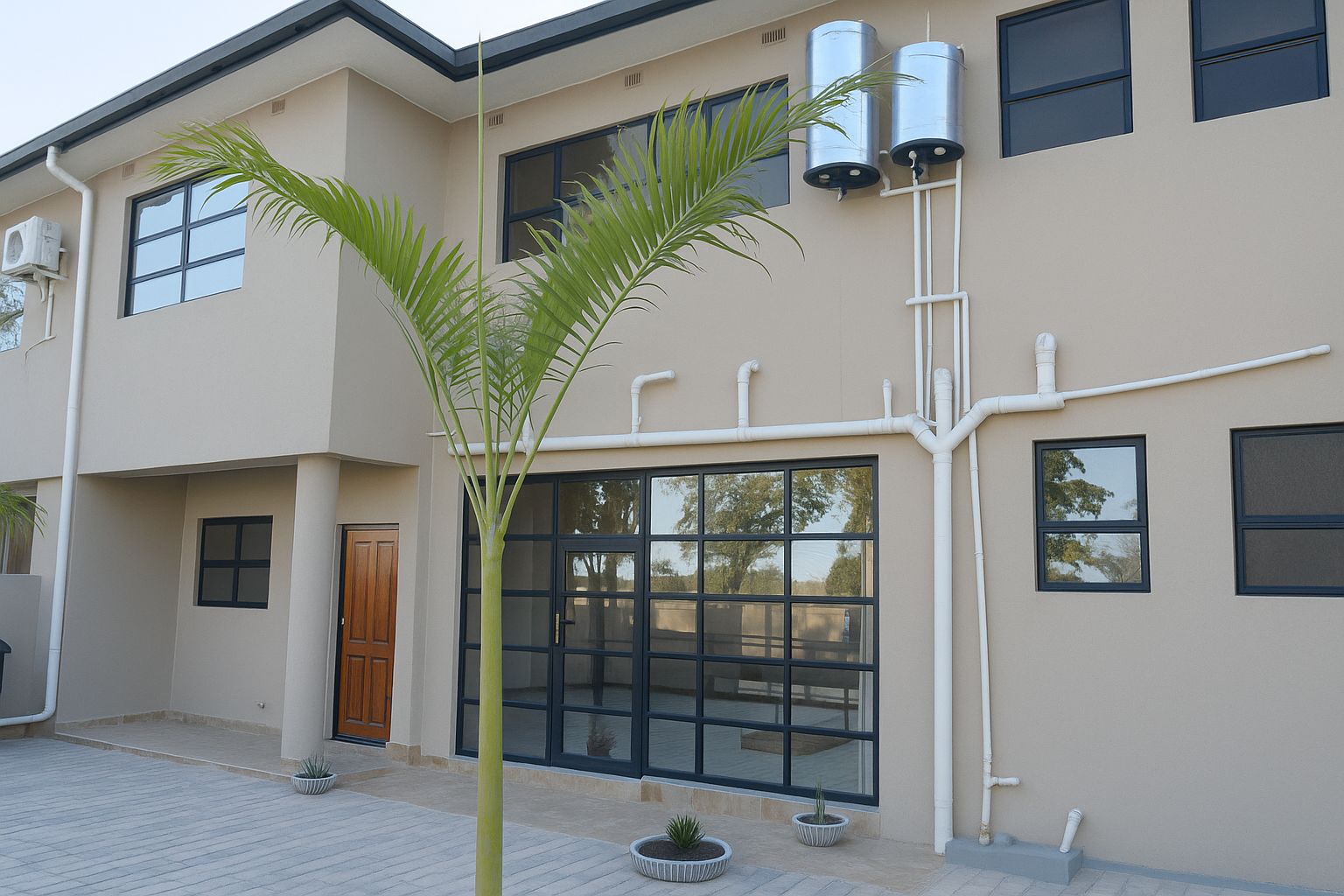 Townhome front exterior view