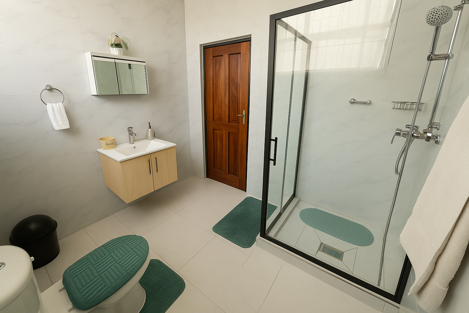 Modern bathroom with shower