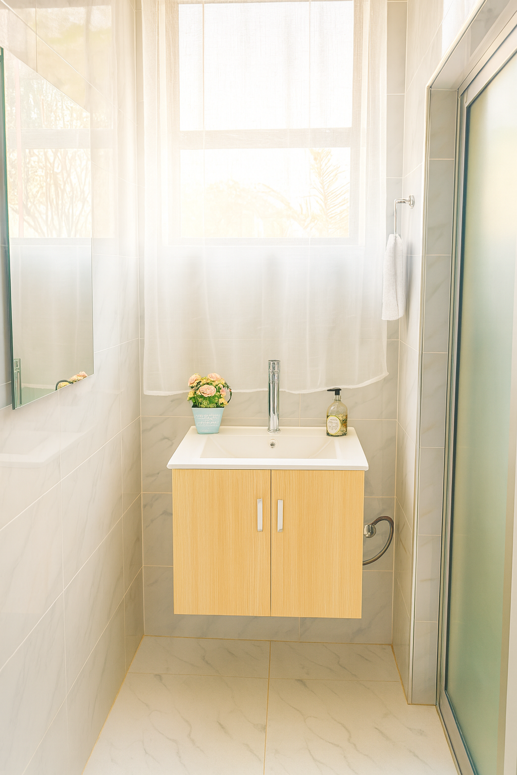 Modern bathroom with shower